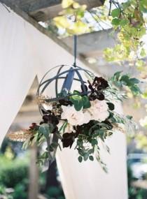 wedding photo - Awe-Inspiring Floral Chandeliers