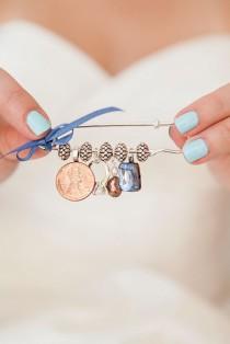 wedding photo - Make Your Own Something Old, New, Borrowed, Blue Dress Pin!