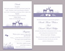 wedding photo -  DIY Wedding Invitation Template Set Editable Text Word File Download Printable Reindeer Invitation Purple Wedding Invitation lavender invite
