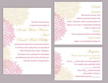 wedding photo -  DIY Wedding Invitation Template Set Editable Word File Instant Download Printable Floral Invitation Pink Wedding Invitation Gold Invitations