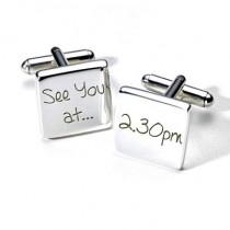 wedding photo - A2WED002 Personalised See You At. Cufflinks (ss)