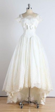 wedding photo - Trousseau . Vintage 1950s Dress . Vintage Wedding Dress . 3623