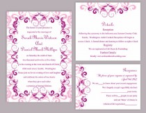 wedding photo -  DIY Wedding Invitation Template Set Editable Word File Instant Download Printable Invitation Purple Wedding Invitation Pink Invitations