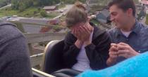 wedding photo - Guy Proposes To Girlfriend On A Roller Coaster