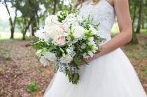 wedding photo - A Romantic Inspired Wedding With Sugar Wildflowers   Vintage Farm Tables