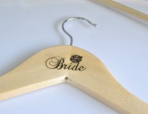 wedding photo -  Bride Wedding dress Hanger, bridal Hangers with lips, Engraved Wood, Custom Bridal Hangers, dress hanger Set of:1