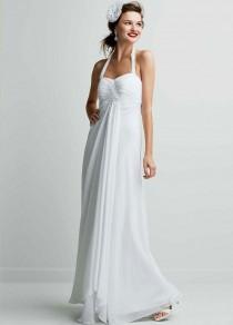 wedding photo -  Breezy Halter Chiffon Sweetheart Neckline Surplice Empire Bodice with Center Front Draping Summer Beach Wedding Dress Online with $104.72/Piece on Gama's Store 