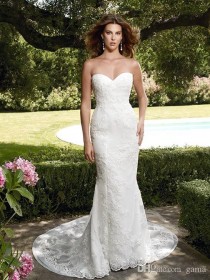 wedding photo -  Court Train Sweetheart Neckline with Side Slit Timeless Mermaid/Trumpet Lace Wedding Dresses Sleeveless Backless Bridal Gowns Online with $147.54/Piece on Gama's St