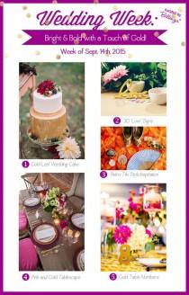 wedding photo - Wedding Week #7: Bright & Bold Weddings With A Touch Of Gold