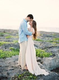 wedding photo - Romantic Tulum Engagement Session in a Handmade Gown - Wedding Sparrow 