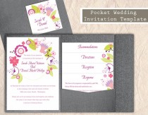 wedding photo -  Pocket Wedding Invitation Template Set DIY Download EDITABLE Text Word File Floral Invitation Wreath Wedding Invitation Printable Invitation
