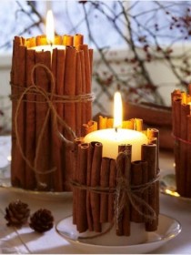 wedding photo - Tie Cinnamon Sticks Around Your Candles. It Smells...