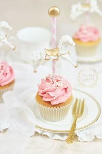 wedding photo - Baby Shower Carousel Cupcakes