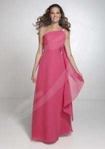 wedding photo -  One Shoulder with Tail Chiffon Floor Length Bridesmaid Dresses by Pretty Maids 22526