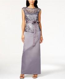 wedding photo - Patra Illusion Lace Belted Gown