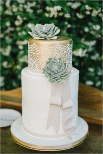wedding photo - Pink And Gold Succulent Wedding