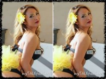 wedding photo - Yellow Bling Bikini Veil by myTALEfeathers® - Bachelorette Party - Bling Bikini Veil - Booty Veil - Rave - Cruise - Honeymoon -Vegas - Bling
