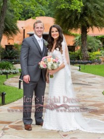 wedding photo - Cathedral Length Eyelash Lace Edge Mantilla Wedding Veil 