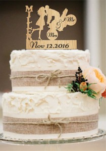wedding photo -  Wedding Cake Topper,Mr and Mrs Cake Topper,Personalized Cake Topper,Rustic Wedding Cake Topper,Mr and Mrs with a Motorcycle,cake decor