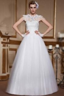 wedding photo -  Sexy Sweetheart Tulle Lace Up Sequins A Line Wedding Dress- AU$ 956.65 - DressesMallAU.com