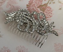 wedding photo - statement bridal comb, vintage inspired bridal, crystal veil, bridal hairpiece, wedding accessory Deco Divine Sophie hair comb hp5091