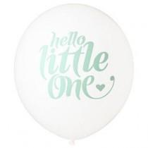 wedding photo - Hello Little One Balloon, White & Mint