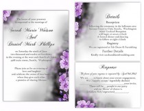 wedding photo -  DIY Wedding Invitation Template Set Editable Word File Instant Download Printable Invitation Purple Wedding Invitation flower invitation