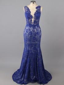 wedding photo -  Trumpet/Mermaid Tulle Lace Scoop Neck Appliques Lace Floor-length Formal Dresses in Australia