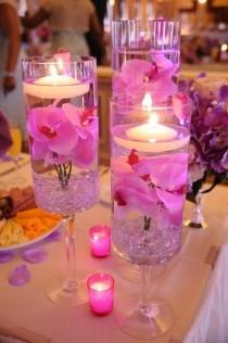 wedding photo - Wedding Table Centerpieces – Bright Pink DIY