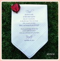 wedding photo - Father of the Bride Hankerchief-Wedding Handkerchief-PRINTED-CUSTOMIZED-Wedding Favors-Father in Law-Wedding Gift-Father of the Bride Gift