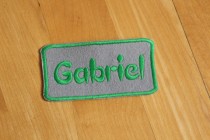 wedding photo - Custom Felt Iron-on Name patch, 4x2 inches, Monogrammed Personalised name tag, embroidered name patch F39