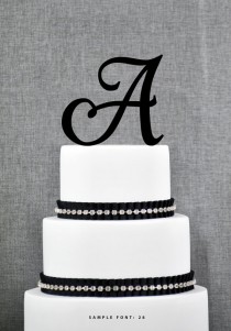 wedding photo - Personalized Monogram Initial Wedding Cake Toppers - Letter A, Elegant Cake Topper, Unique Cake Topper, Traditional Topper