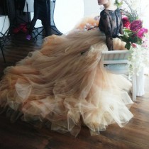 wedding photo - Nude Tulle Wedding Skirt // Peony