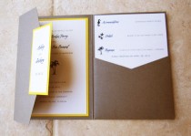 wedding photo - Ashley and Zachary Destination Wedding Pocket Invitation - Sample