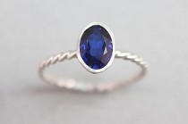 wedding photo - 10% OFF Coupon in Shop Announcement - Sapphire Ring - Recycled Silver, Ethical Ring - Cocktail, Engagement Ring - September Birthstone
