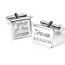 wedding photo - A2WED010 Father Of The Groom Personalised Cufflinks (ss)