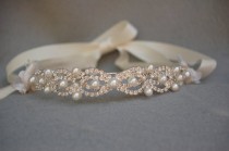 wedding photo - Rhinestone And Pearl Bridal Tiara / Headband / Headpiece / Vintage Inspired Bridal Tiara / Rhinestone Tiara / Tiara / Pearl Tiara