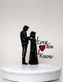 wedding photo - Wedding Cake Topper - StarWars Leia & Hans Solo 2 with a Red Heart