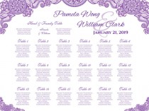 wedding photo -  DIY Printable Wedding Seating Chart | PDF file | Purple Henna Design - EMAIL Delivery