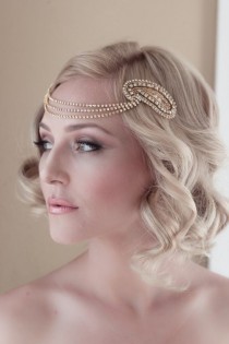 wedding photo - Gold Art Deco Bridal Hair Comb, Bohemian Rhinestone Headband, Gold Headpiece, Bridal Hair Comb, Style #1408