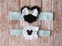 wedding photo - Something Blue Princess Minnie Mouse Garter Set 