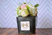 wedding photo - PERSONALIZED Flower Girl Bucket with Initials