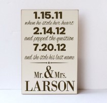 wedding photo - Mr. and Mrs., She Stole His Last Name, Wooden Sign, Wedding Gift, Anniversary Gift, Wedding Decor, Engagement, Bridal Shower,You Pick Colors