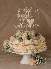 wedding photo - Rustic Cake Topper, Wedding Custom Cake Topper, Wood Engraved Cake Topper, Personalized Cake Topper Wedding, The best , Model no: 16/rus1/CT