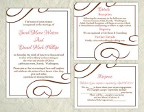 wedding photo -  DIY Wedding Invitation Template Set Editable Word File Instant Download Elegant Printable Invitation Pink Wedding Invitation Pink Invitation