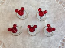 wedding photo - MOUSE EARS Hair Swirls for Disney Wedding in Dazzling Bright Red Acrylic