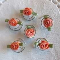 wedding photo - Hair Accessory in Beautiful Peach Roses for your Hair Swirls Spins Twists Spirals CoilsTwisties