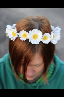 wedding photo - Floral crown - Daisy chain - Paper flowers