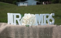 wedding photo - MR MRS wedding sign 8 inch, sweetheart table, wedding, DIY option