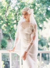 wedding photo - MANON LACE & SILK VEIL BRIDAL CAP